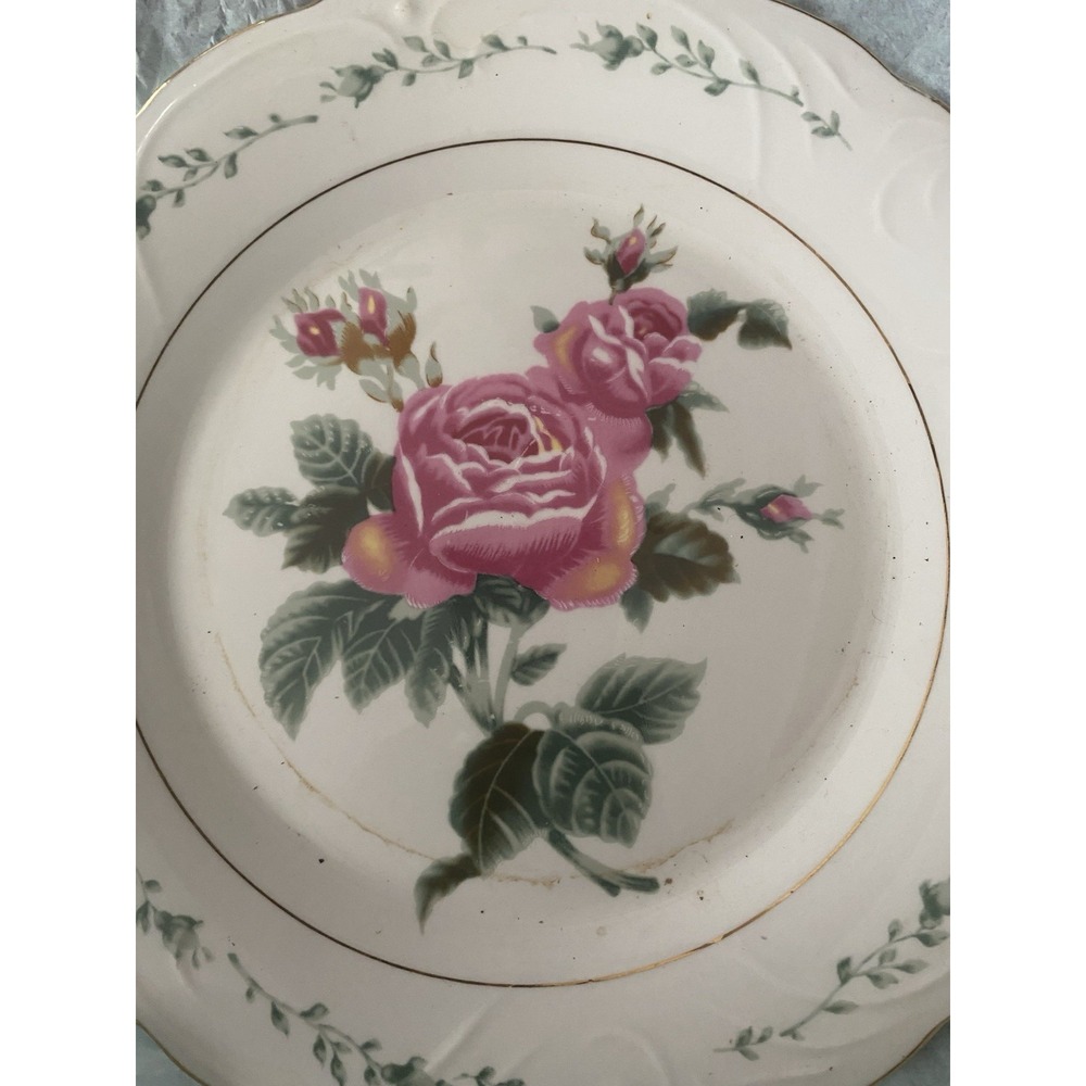 Vintage Holsted House Decorative Rose Soup Plate Floral Design Porcelain China